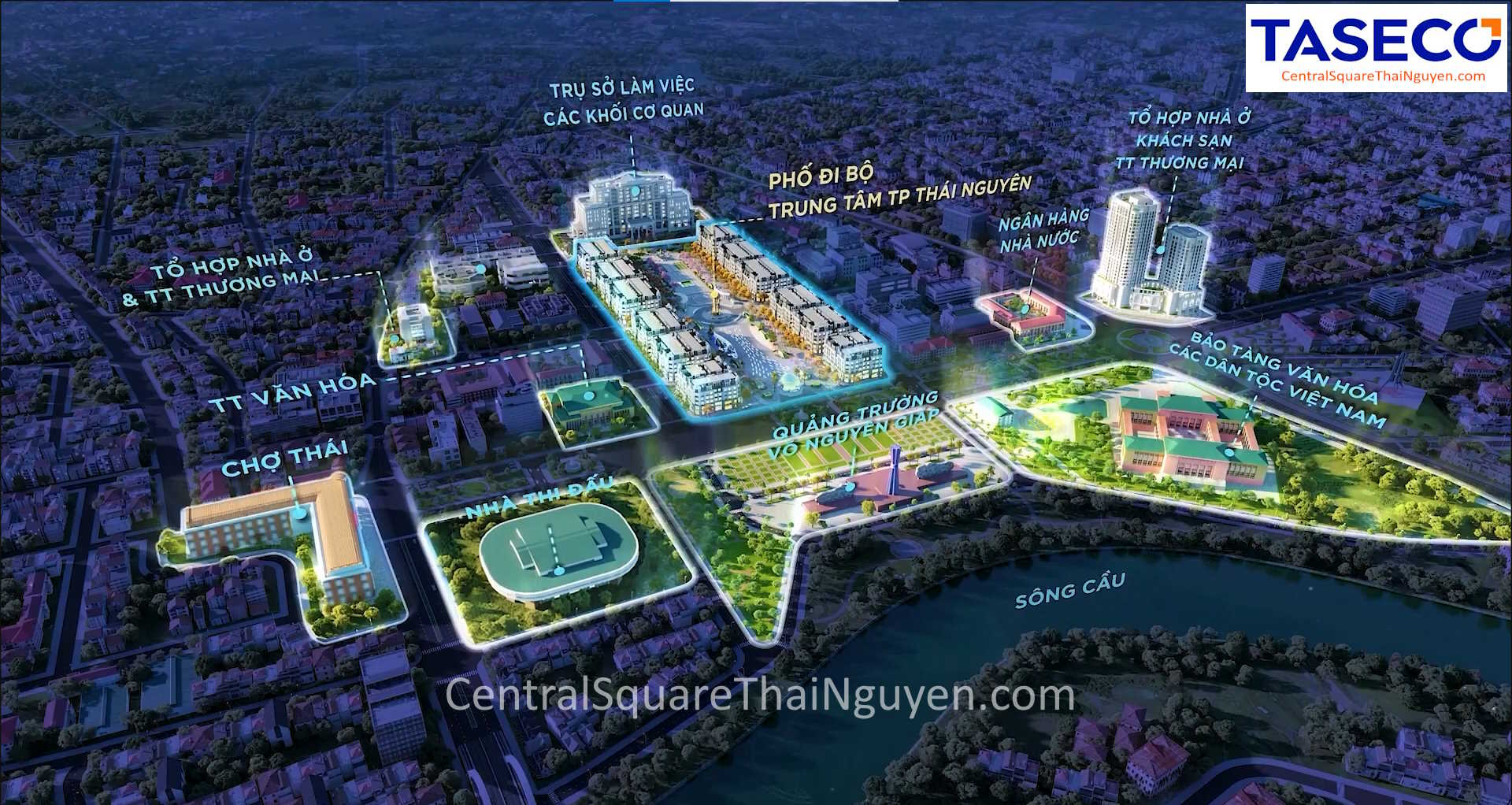 Central Square Thái Nguyên - vị trí trung tâm gần chợ Thái, khách sạn và bảo tàng