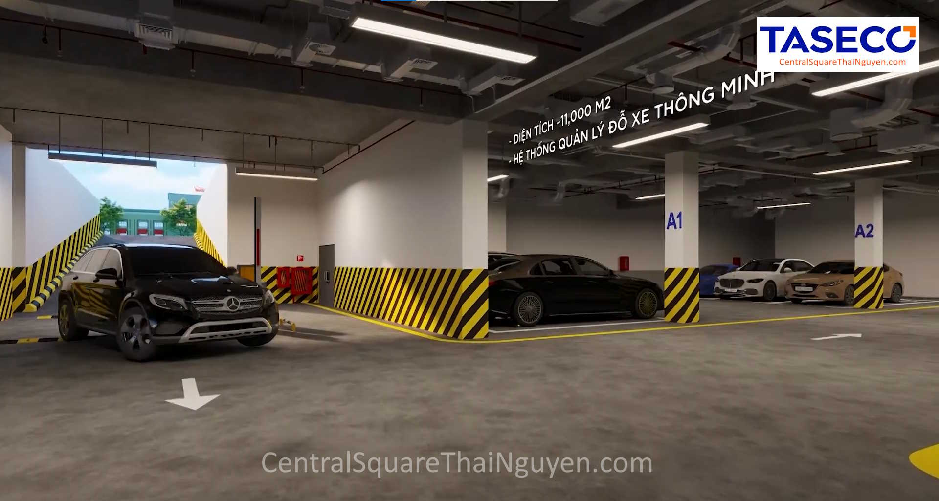 Central Square Thái Nguyên - Bãi đỗ xe ngầm thông minh rộng 11.000m2