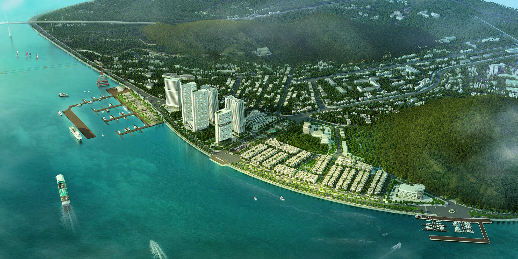 Phối cảnh Vinhomes Hạ Long Xanh từ trên cao